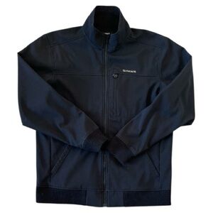Simms Guide Series Fishing Jacket Mens Black Fleece Lined Softshell Size Large